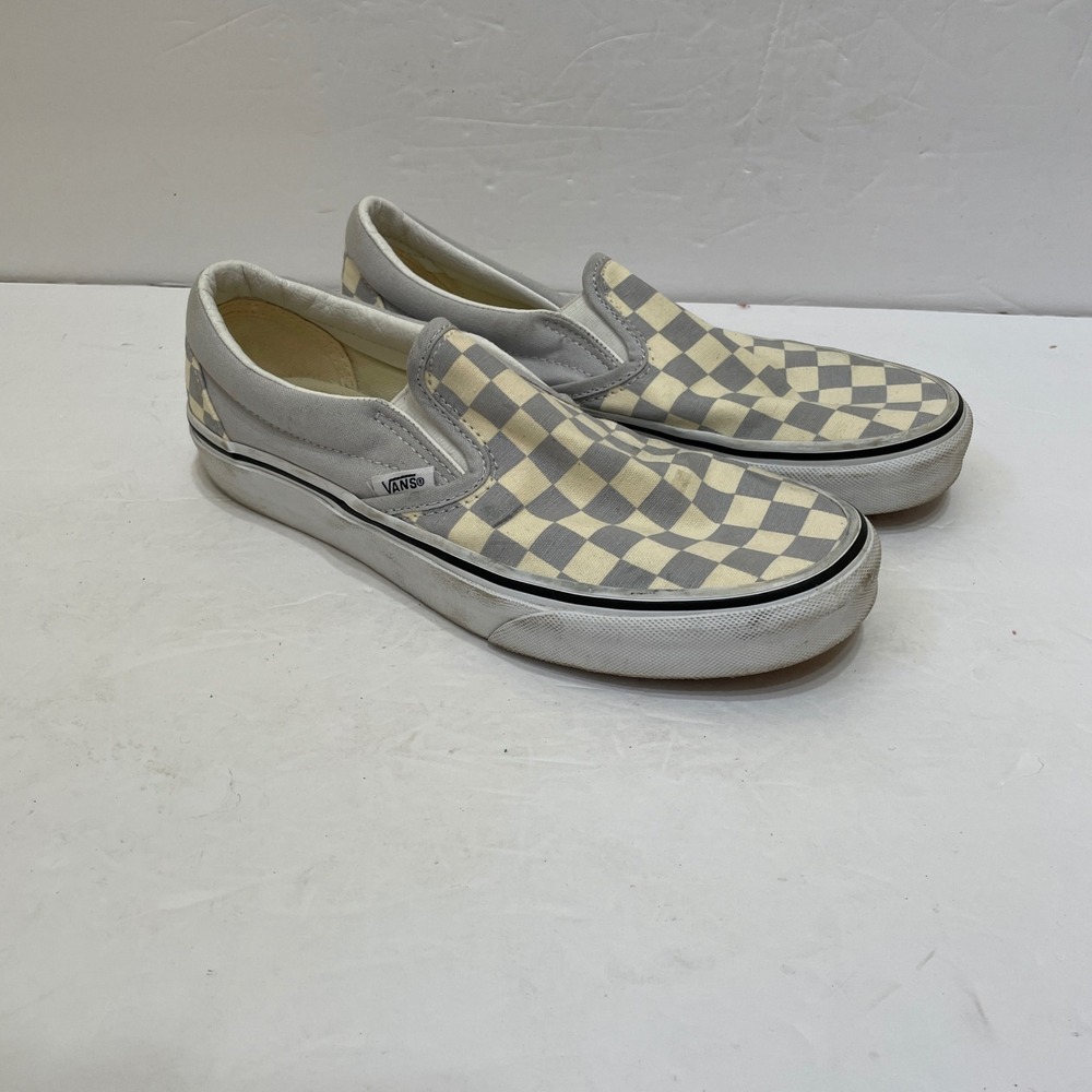 VANS SLIP ON SNEAKERS IN GRAY AND WHITE CHECKERBOARD - Picture 2 of 7